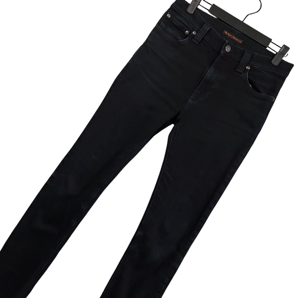 Nudie Jeans Co High Kai Jeans Mens 30x32 (Fits 29xs31) Black Slim Skinny Denim
